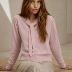 Selene Scarf-Collar Cashmere Pullover — Pink, banana_republic product shot