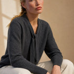 Selene Scarf-Collar Cashmere Pullover — black, banana_republic product shot