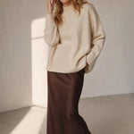 Seraphine Satin Fishtail Maxi Skirt — Coffee, banana_republic product shot