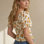 Serena Floral Blouse — Orange, banana_republic product shot