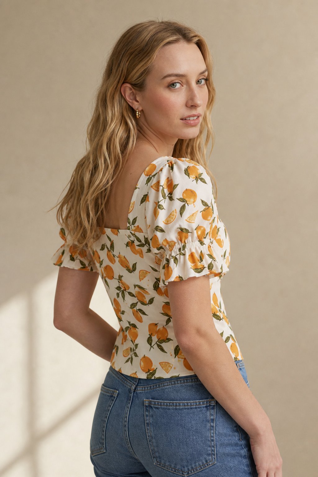Serena Floral Blouse — Orange, banana_republic product shot