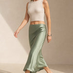Sienna Luxe Midi Skirt — Olive, banana_republic product shot