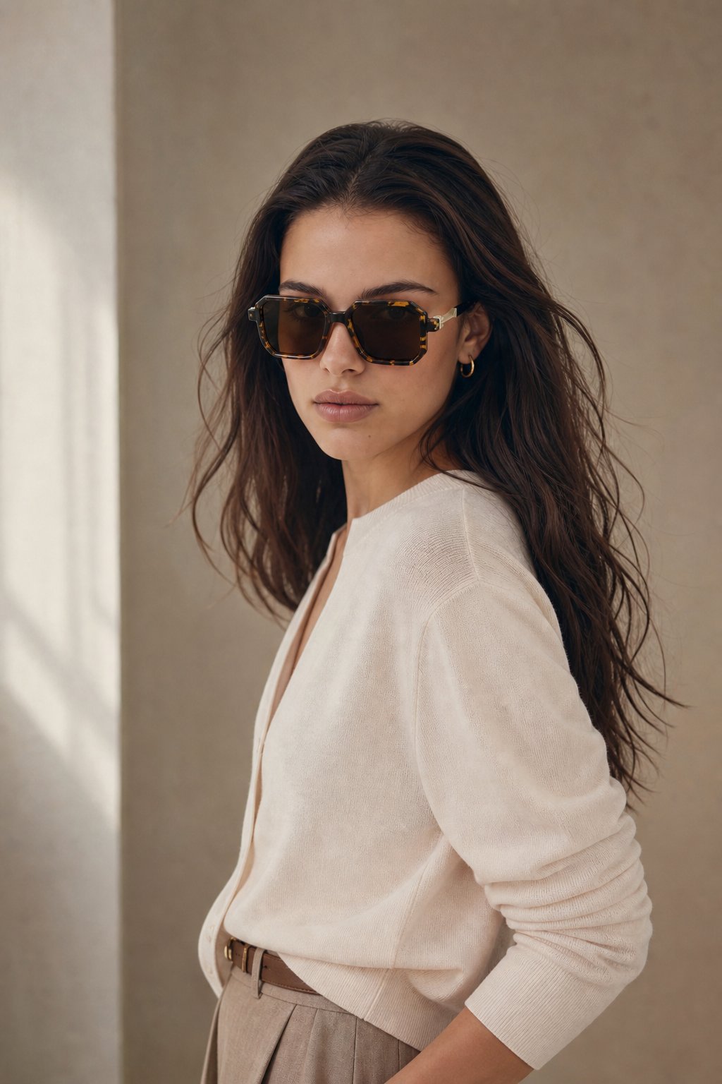 Stark Square Retro Shades — Leopard, studio product shot
