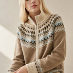 Strathan Cashmere Zip-Up — Camel, studio product shot