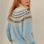 Strathan Cashmere Zip-Up — Sky, studio product shot