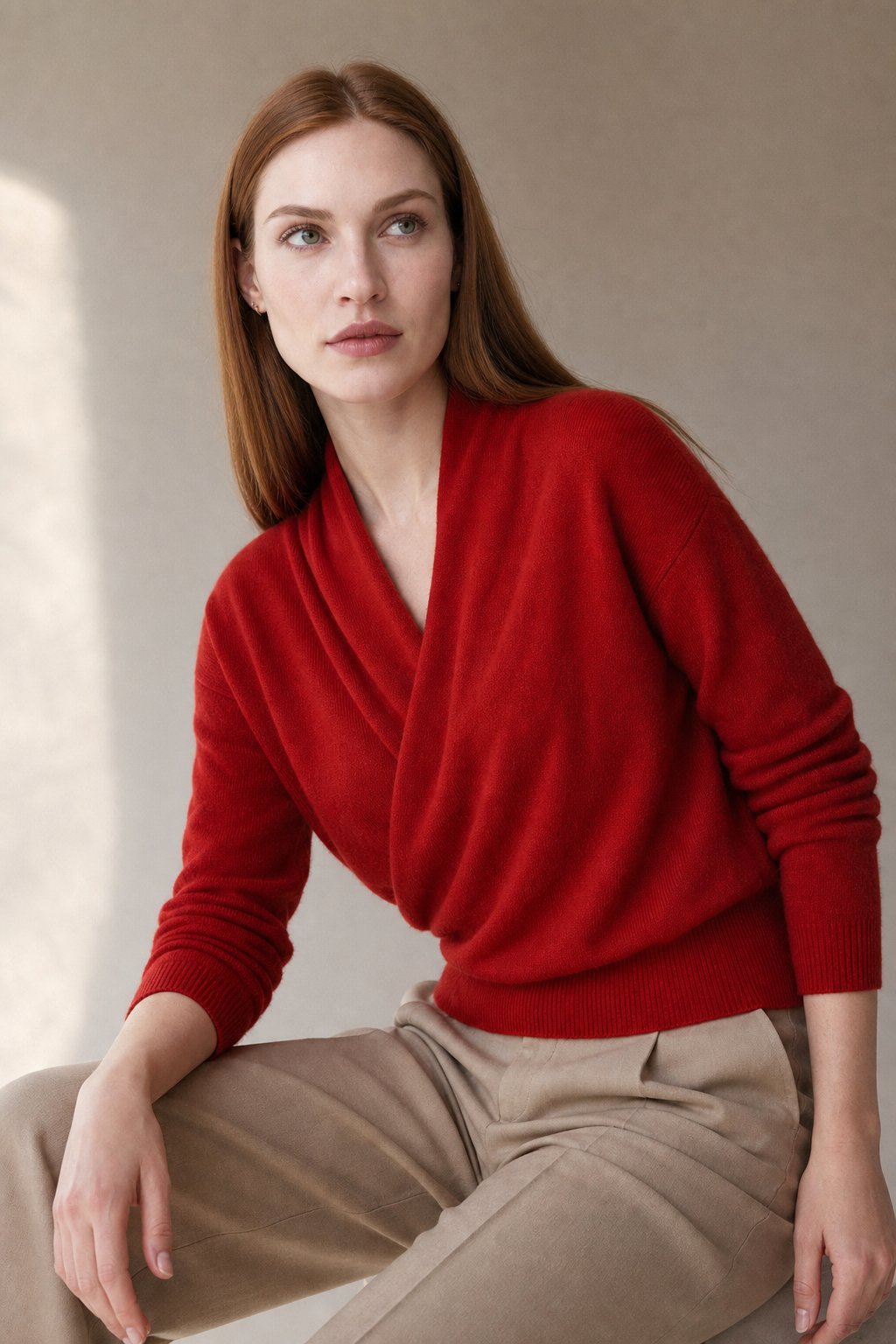 Svalbard Luxe Cashmere Sweater — Red, banana_republic product shot