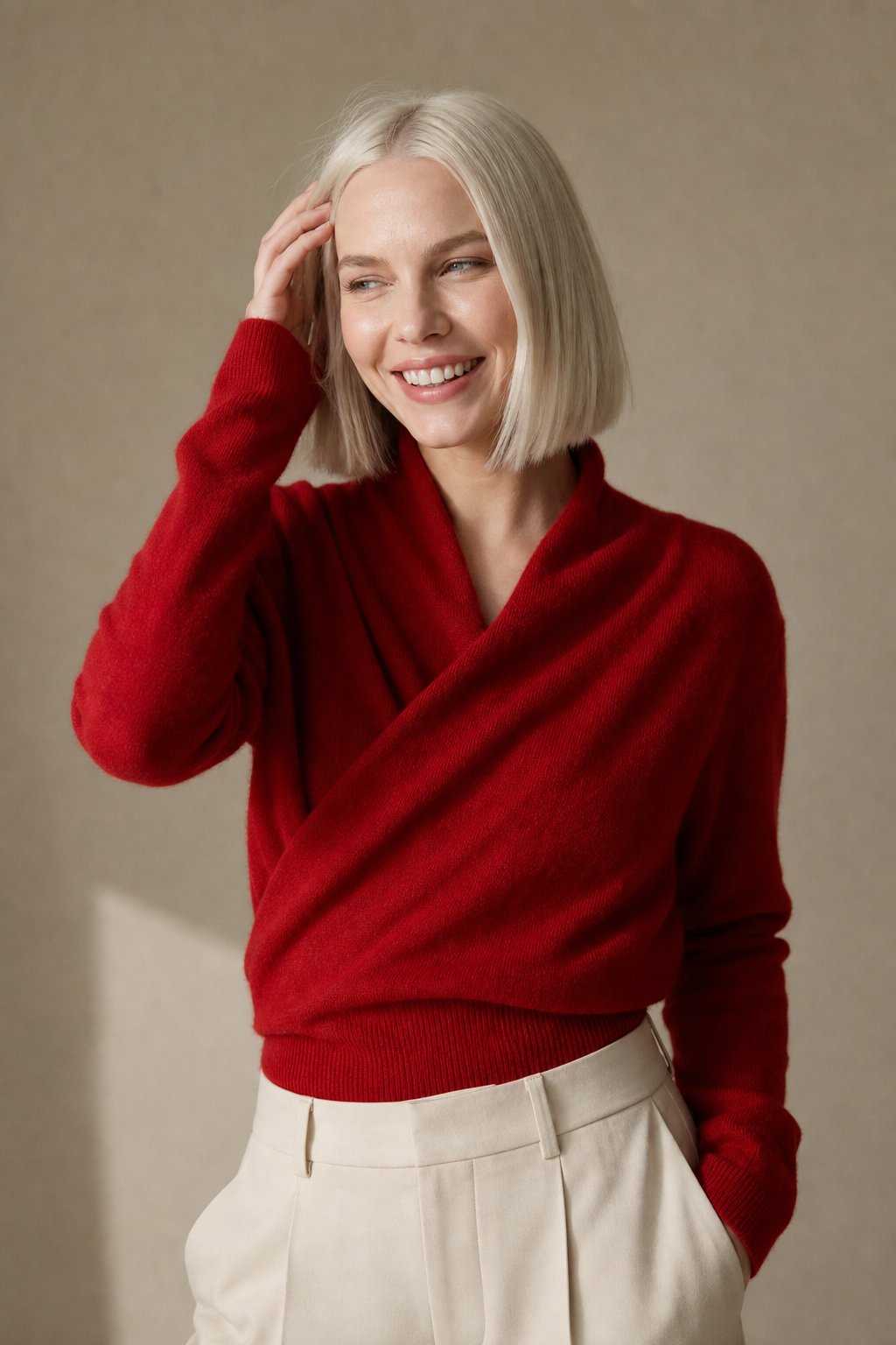 Svalbard Luxe Cashmere Sweater — Red, banana_republic product shot