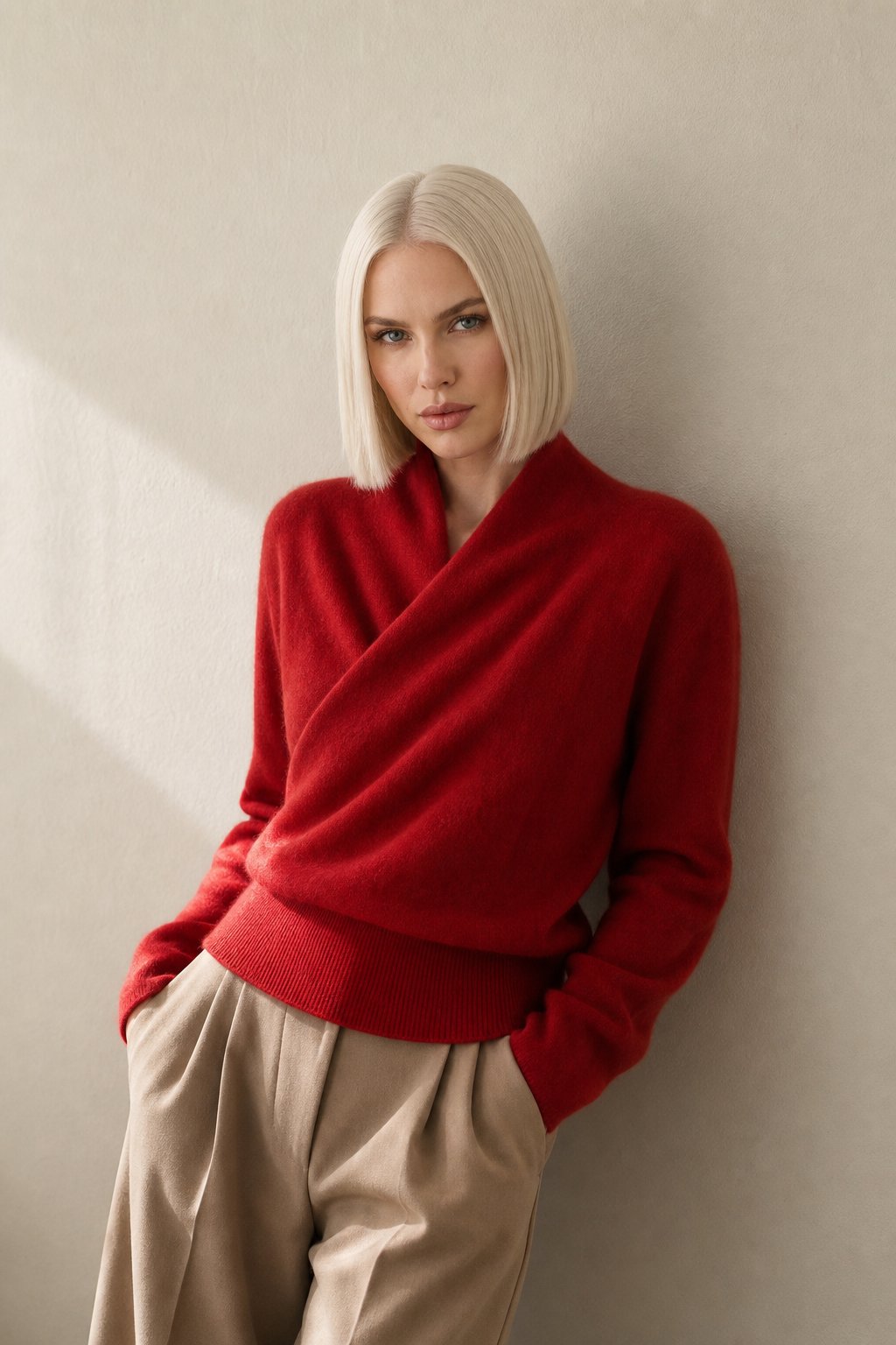 Svalbard Luxe Cashmere Sweater — Red, banana_republic product shot