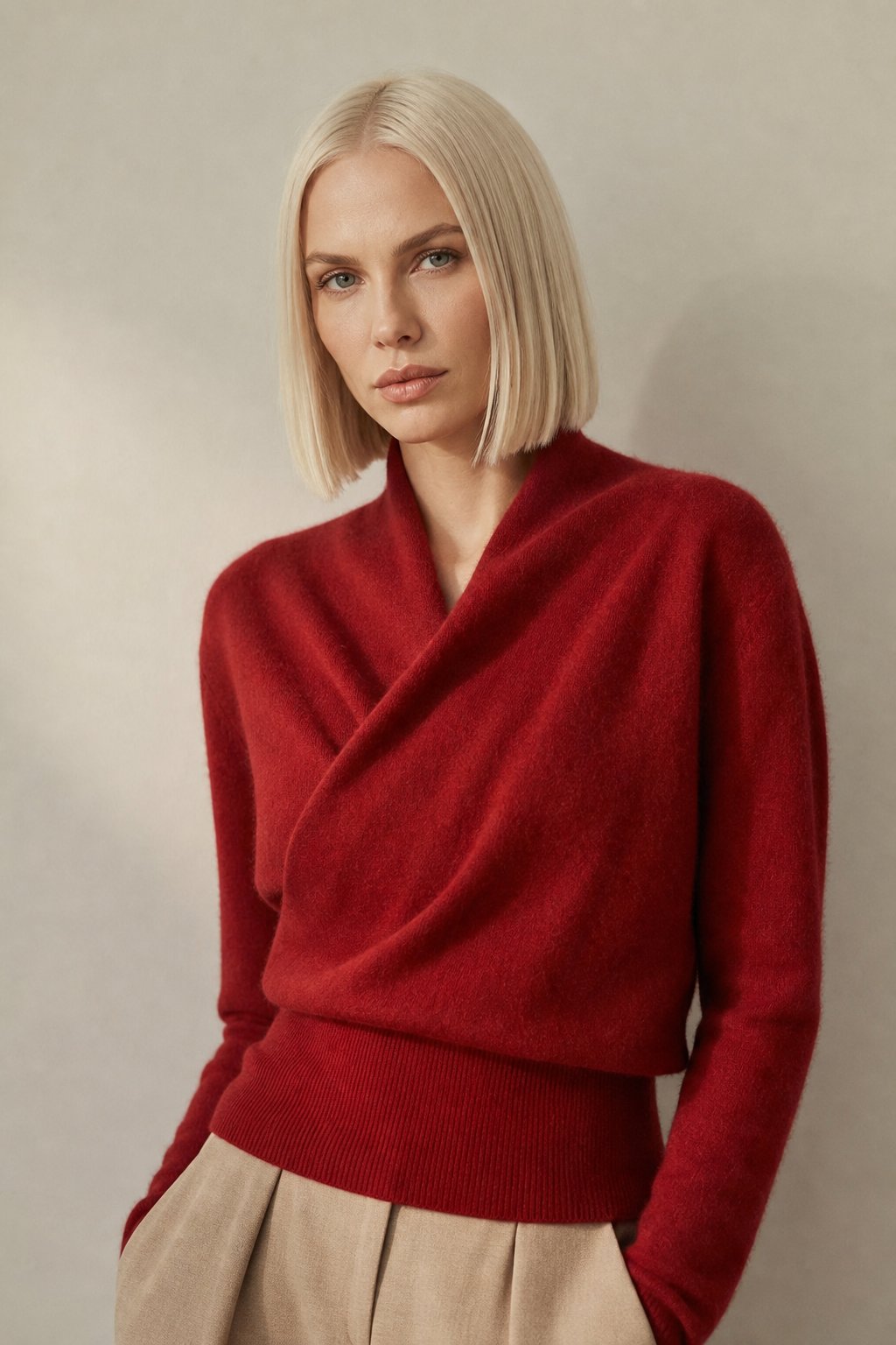 Svalbard Luxe Cashmere Sweater — Red, banana_republic product shot