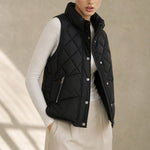 Tatum Quilted Vest — Black, banana_republic product shot