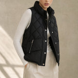 Tatum Quilted Vest — Black, banana_republic product shot
