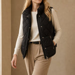 Tatum Quilted Vest — Black, banana_republic product shot