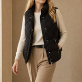 Tatum Quilted Vest — Black, banana_republic product shot