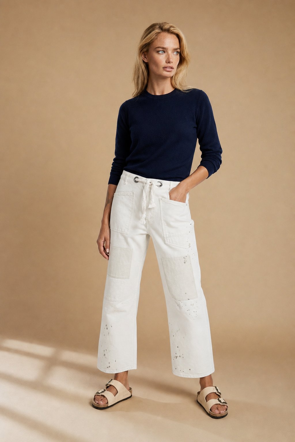 Théa Clément Artisan Pants — White, banana_republic product shot