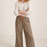 The Drawstring Wide Leg Pant — Khaki, banana_republic product shot