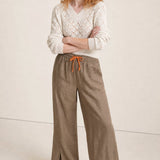 The Drawstring Wide Leg Pant — Khaki, banana_republic product shot
