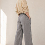 The Drawstring Wide Leg Pant — Gray, banana_republic product shot