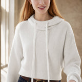 The East Coast Knit Hoodie — White, banana_republic product shot