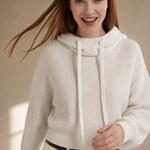 The East Coast Knit Hoodie — White, banana_republic product shot