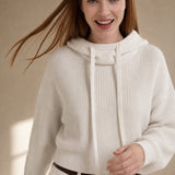 The East Coast Knit Hoodie — White, banana_republic product shot