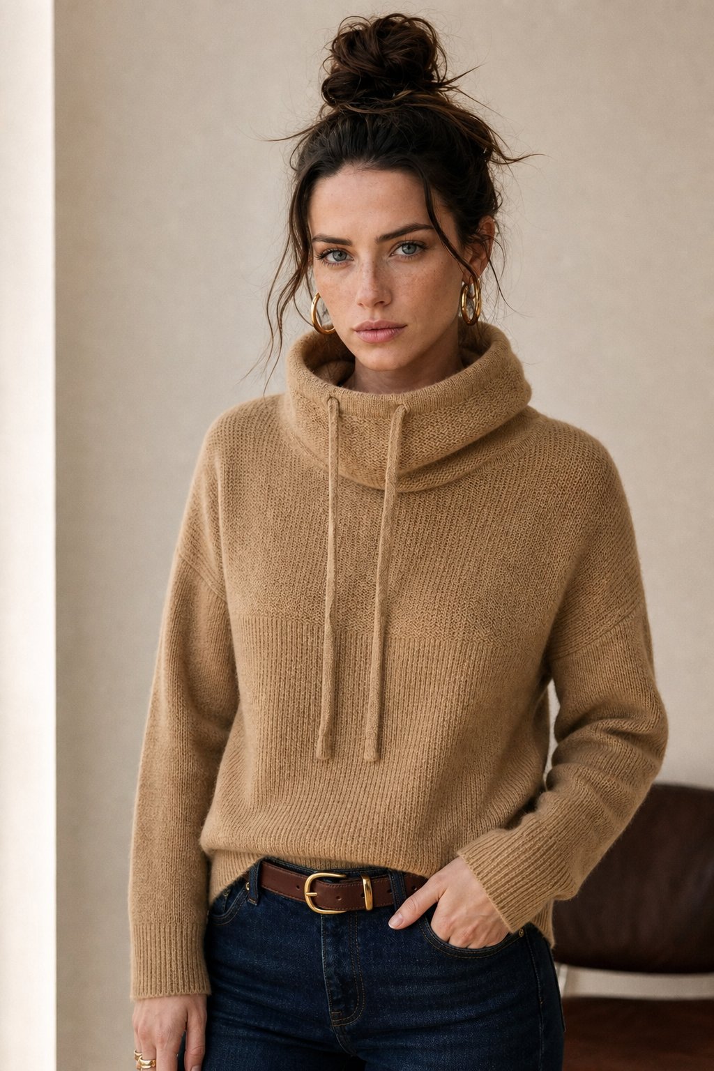 The East Coast Knit Hoodie — Camel, banana_republic product shot