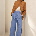 The Everyday Wide-Leg Pant In Cotton — Blue, banana_republic product shot