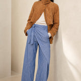 The Everyday Wide-Leg Pant In Cotton — Blue, banana_republic product shot