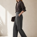 The Everyday Wide-Leg Pant In Cotton — Gray, banana_republic product shot