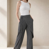 The Everyday Wide-Leg Pant In Cotton — Gray, banana_republic product shot