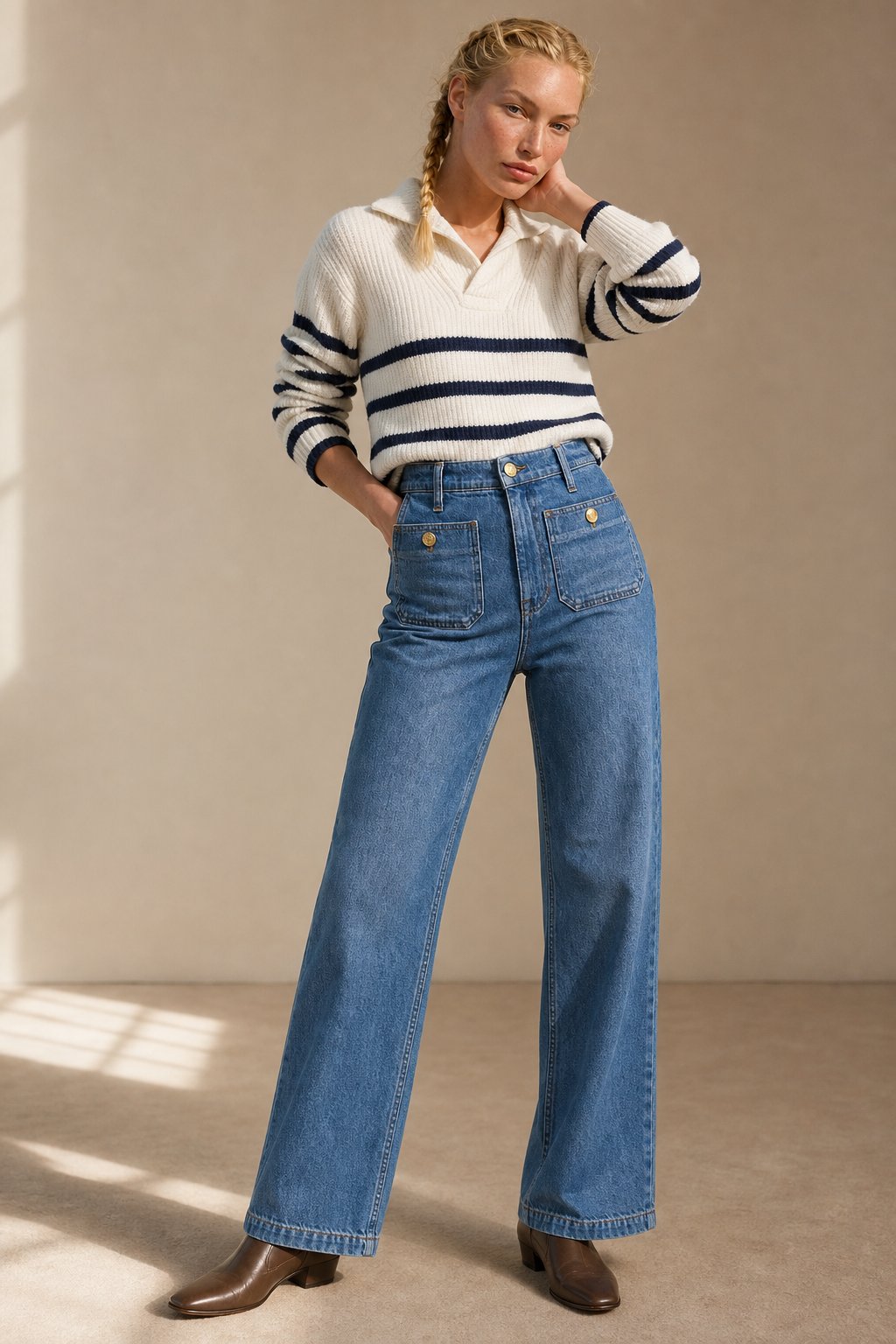 The Icon Classic Wide-Leg Jean — Sky, banana_republic product shot