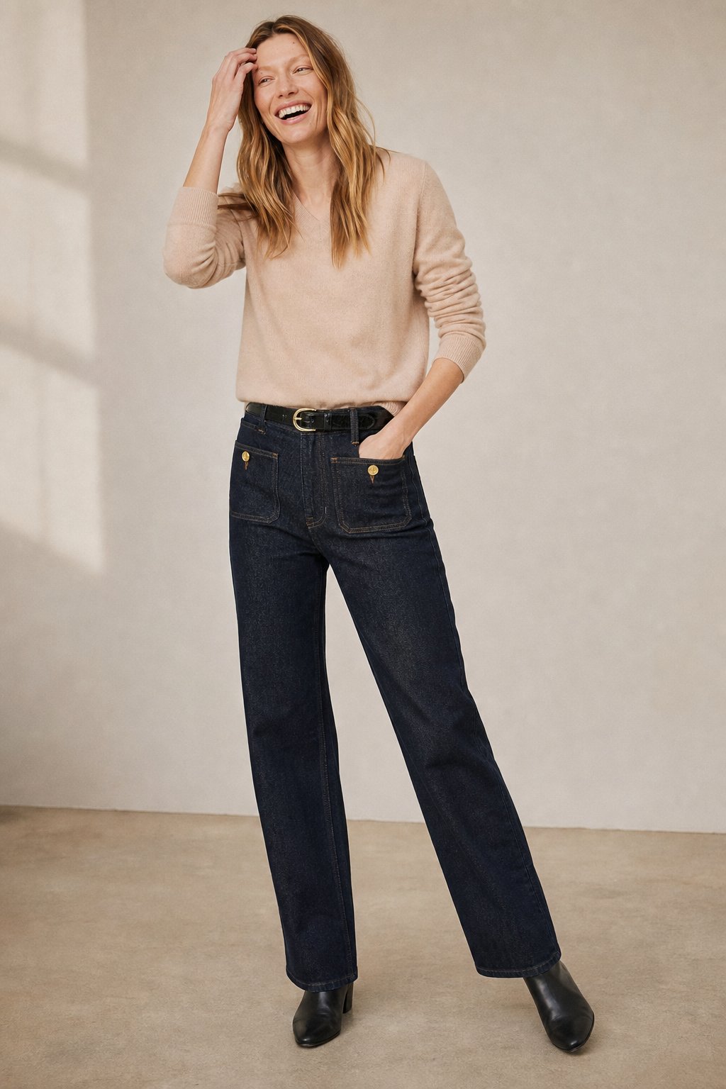 The Icon Classic Wide-Leg Jean — Black, banana_republic product shot