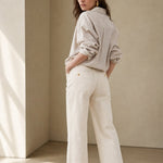 The Icon Classic Wide-Leg Jean — Ivory, banana_republic product shot