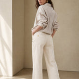 The Icon Classic Wide-Leg Jean — Ivory, banana_republic product shot