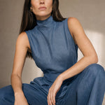 The Sandstone Linen Easy Set — Blue, banana_republic product shot