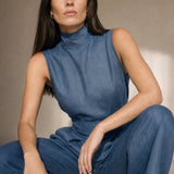 The Sandstone Linen Easy Set — Blue, banana_republic product shot