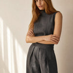 The Sandstone Linen Easy Set — Gray, banana_republic product shot