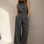 The Sandstone Linen Easy Set — Gray, banana_republic product shot