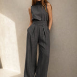 The Sandstone Linen Easy Set — Gray, banana_republic product shot