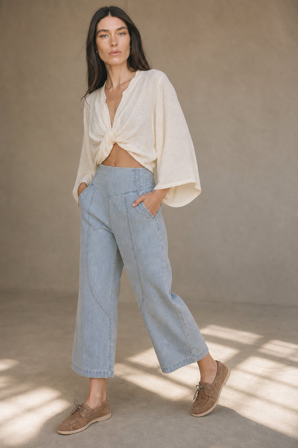 The Weekender Wide Leg Pant, studio product shot