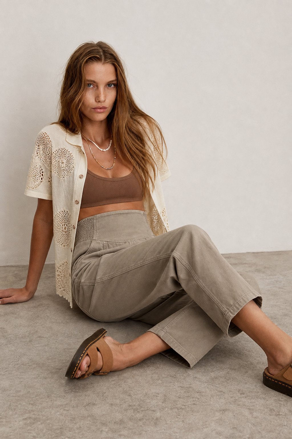 The Weekender Wide Leg Pant, studio product shot