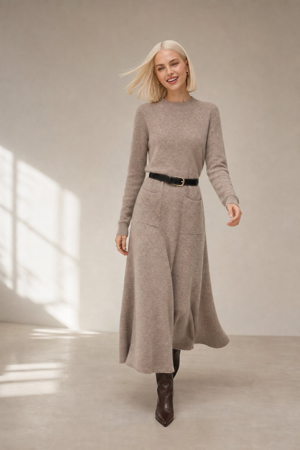 The Winter Luxe Midi — Camel, banana_republic product shot