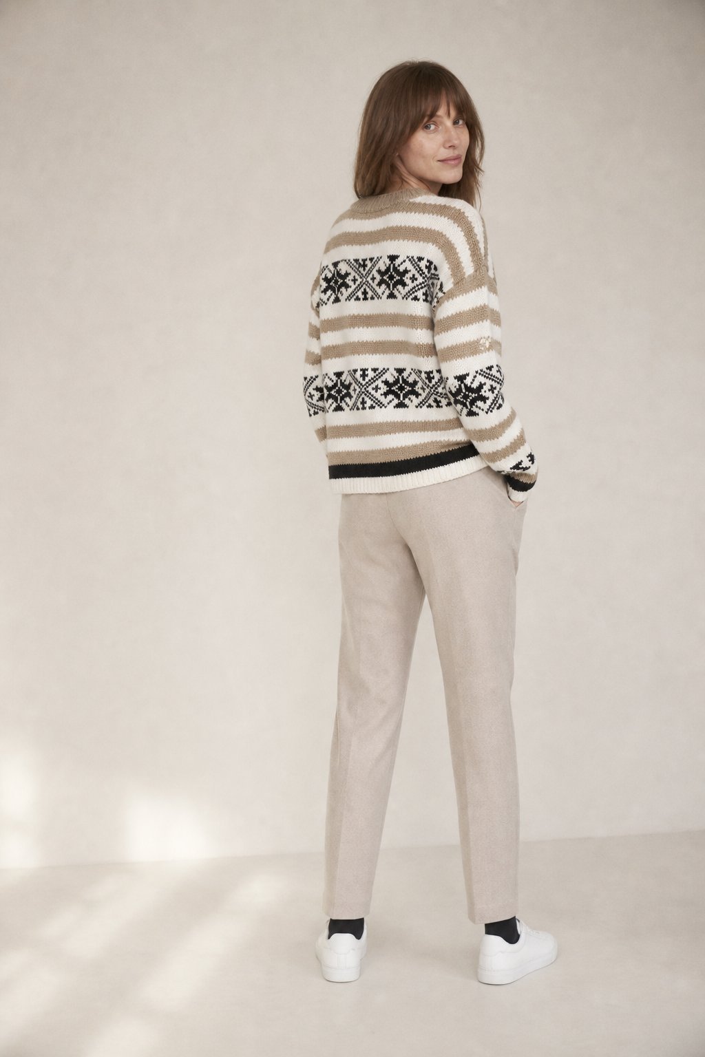Torino Classic Wool Women's Trousers — Ivory, banana_republic product shot
