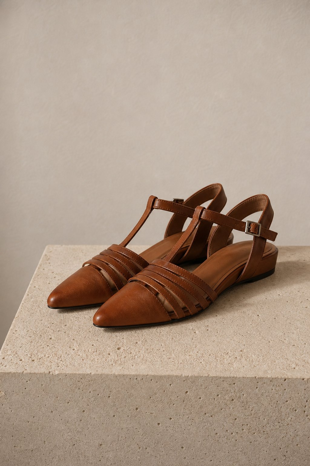 Tusancy Italian Leather Traveler Low Heel — Brown, studio product shot