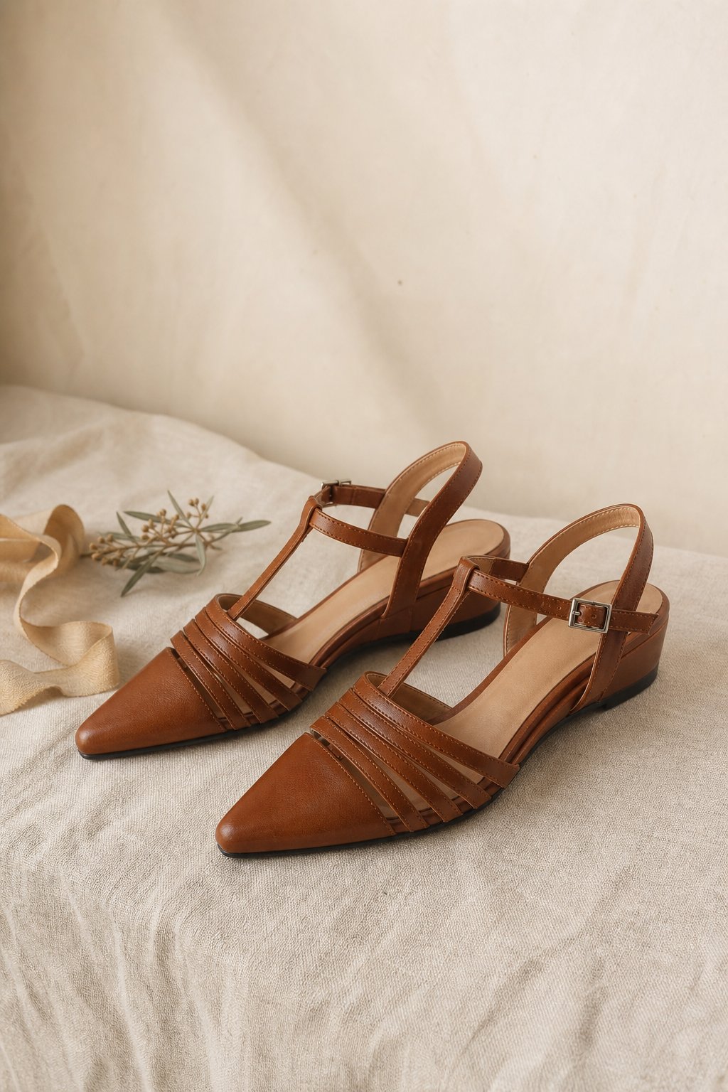 Tusancy Italian Leather Traveler Low Heel — Brown, studio product shot