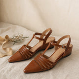 Tusancy Italian Leather Traveler Low Heel — Brown, studio product shot