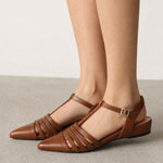 Tusancy Italian Leather Traveler Low Heel — Brown, studio product shot