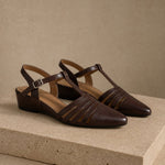 Tusancy Italian Leather Traveler Low Heel — Coffee, studio product shot