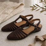 Tusancy Italian Leather Traveler Low Heel — Coffee, studio product shot