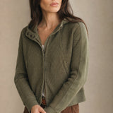 Uptown Waffle Hoodie — Pine, banana_republic product shot