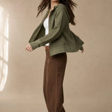 Uptown Waffle Hoodie — Pine, banana_republic product shot